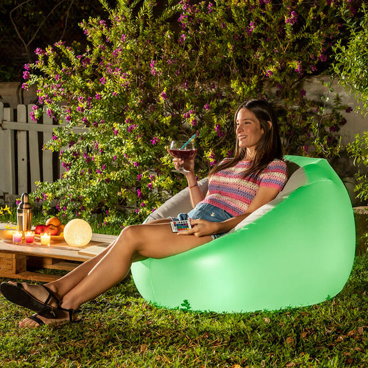 Sillón inflable inteligente con luz LED